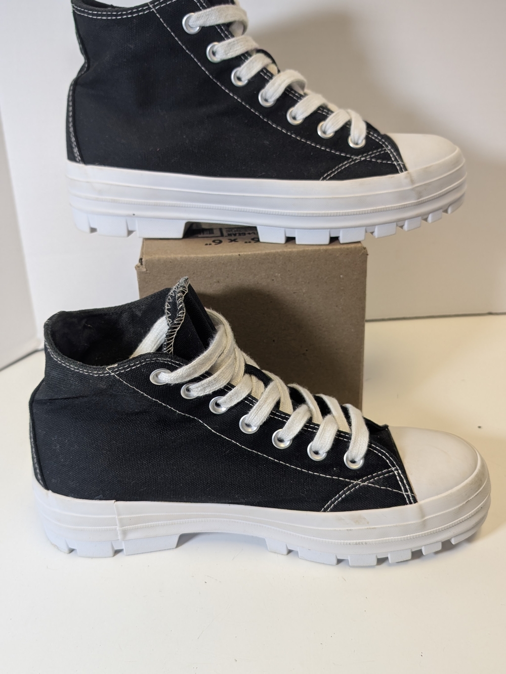 No Boundaries Black and White High-Top Platform Sneakers
